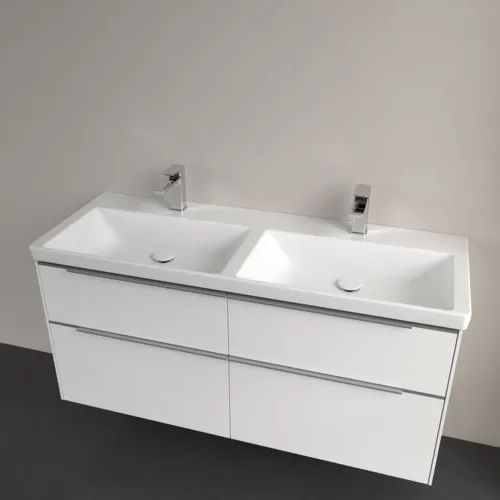 VILLEROY BOCH Subway 3.0 Schrank-Doppelwaschtisch, 1300 x 475 x 165 mm, Weiß Alpin, ohne Überlauf #4A71D101, Bild 3