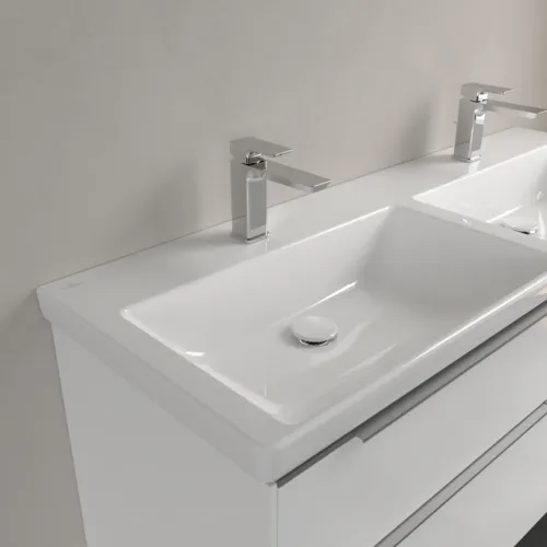 VILLEROY BOCH Subway 3.0 Schrank-Doppelwaschtisch, 1300 x 475 x 165 mm, Weiß Alpin, ohne Überlauf #4A71D101, Bild 7