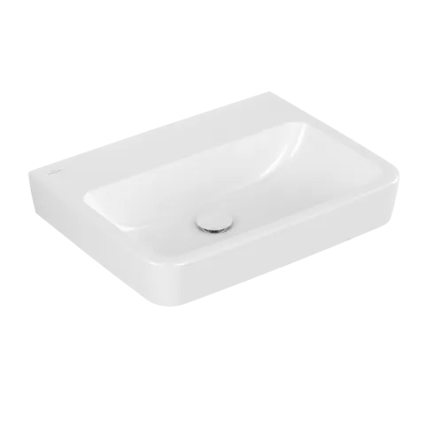 Picture of VILLEROY BOCH O.novo Washbasin, 600 x 460 x 175 mm, White Alpin CeramicPlus, without overflow, Ground underside and rear #4A416FR1
