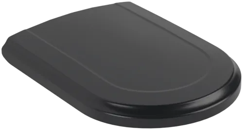 Obrázek VILLEROY BOCH WC sedátko Hommage, s mechanismem měkkého zavírání, s odnímatelným sedátkem (QuickRelease), barva Pure Black #8809S1R7