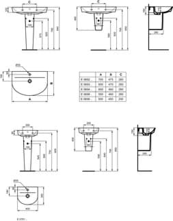 IDEAL STANDARD Connect Air Waschtisch 500x450mm, mit 1 Hahnloch, mit Überlaufloch (rund) #E0699MA - Weiß (Alpin) mit Ideal Plus, Bild 7