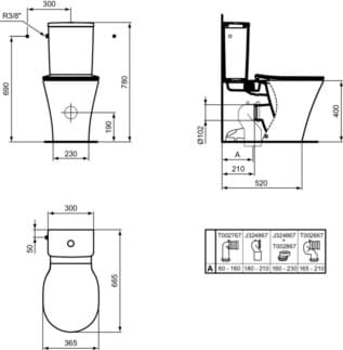 IDEAL STANDARD CONNECT AIR - WC-Spülkasten 300x180x380 mm, mechanisch in weiß glänzend - 6/3l 2-Mengen Spültechnik #E073301 - Weiß (Alpin), Bild 8