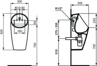 Bild von IDEAL STANDARD Sphero Absaugeurinal ohne Spülrand #E183201 - Weiß (Alpin)
