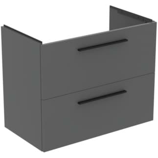 Зображення з  IDEAL STANDARD i.life A 80cm wall hung vanity unit with 2 drawers (separate handles required), quartz grey matt #T5256NG - Matt Quartz Grey