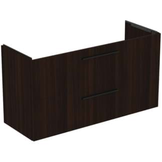 Picture of IDEAL STANDARD i.life A 120cm wall hung vanity unit with 2 drawers (separate handles required), coffee oak #T5258NW
