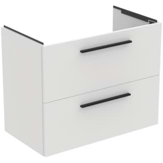 IDEAL STANDARD i.life A 80cm wall hung vanity unit with 2 drawers (separate handles required), matt white #T5256DU resmi