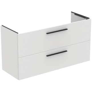 Picture of IDEAL STANDARD i.life A 120cm wall hung vanity unit with 2 drawers (separate handles required), matt white #T5258DU