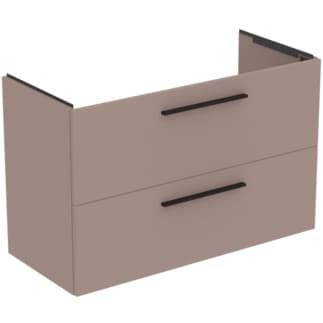 IDEAL STANDARD i.life A 100cm wall hung vanity unit with 2 drawers (separate handles required), greige matt #T5257NH - Matt Griege resmi