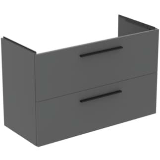 Зображення з  IDEAL STANDARD i.life A 100cm wall hung vanity unit with 2 drawers (separate handles required), quartz grey matt #T5257NG - Matt Quartz Grey