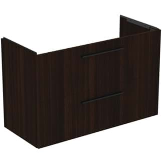 Picture of IDEAL STANDARD i.life A 100cm wall hung vanity unit with 2 drawers (separate handles required), coffee oak #T5257NW