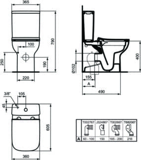 IDEAL STANDARD I.LIFE S - WC-Spülkasten 365x150x390 mm, mechanisch in weiß glänzend - 4,5/3l 2-Mengen Spültechnik #T473501 - Weiß (Alpin), Bild 8