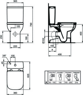 IDEAL STANDARD I.LIFE S - WC-Spülkasten 365x150x390 mm, mechanisch in weiß glänzend - 4,5/3l 2-Mengen Spültechnik #T473501 - Weiß (Alpin), Bild 7