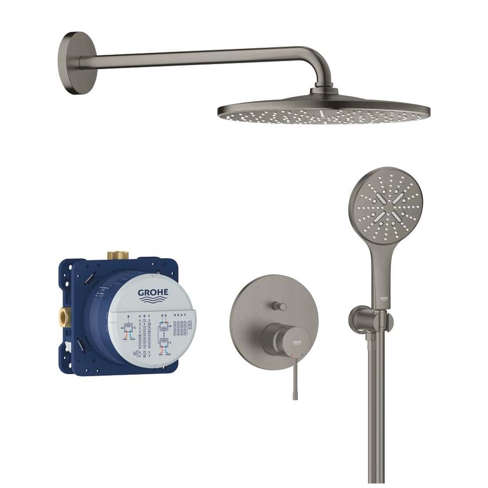 Bild von GROHE Essence Duschsystem Unterputz mit Rainshower Mono 310 #25287AL0 - hard graphite gebürstet