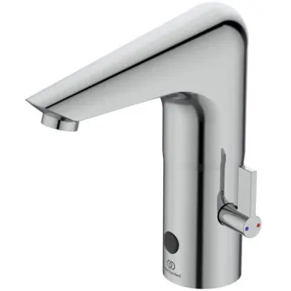 IDEAL STANDARD CERAPLUS - Waschtischarmatur 57x164x197 mm, 116 mm vertikaler Abstand bis Mitte Auslauf in chrom, 6 l/min (3 bar), ohne Ablaufgarnitur - Netzbetrieb, Vollständig berührungslos, Vandalismussicher, SmartShine Oberfläche #A4154AA - Chrom