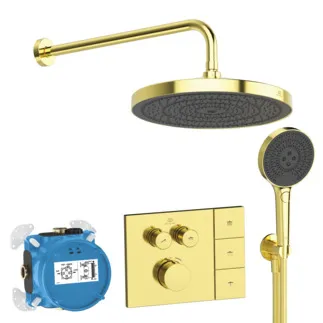 Bild von IDEAL STANDARD Ceratherm Navigo Armaturen-Paket #A7892A2 - Brushed Gold