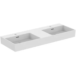 Bild von IDEAL STANDARD Extra Doppel-Waschtisch 1200x450mm, mit 1 Hahnloch je Waschplatz, mit Überlaufloch (geschlitzt) #R053901 - Weiß (Alpin)