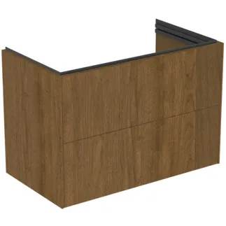 Bild von IDEAL STANDARD Conca Möbelwaschtischunterschrank 800x440mm, mit 2 Push-Open (Softclose-Einzug) Auszügen #T5575Y5 - Walnuss dunkel