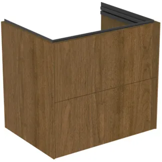 Bild von IDEAL STANDARD Conca Möbelwaschtischunterschrank 600x440mm, mit 2 Push-Open (Softclose-Einzug) Auszügen #T5574Y5 - Walnuss dunkel