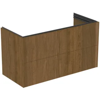 Bild von IDEAL STANDARD Conca Möbelwaschtischunterschrank 1000x440mm, mit 2 Push-Open (Softclose-Einzug) Auszügen #T5577Y5 - Walnuss dunkel