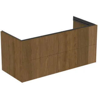 Bild von IDEAL STANDARD Conca Möbelwaschtischunterschrank 1200x505mm, mit 2 Push-Open (Softclose-Einzug) Auszügen #T5583Y5 - Walnuss dunkel