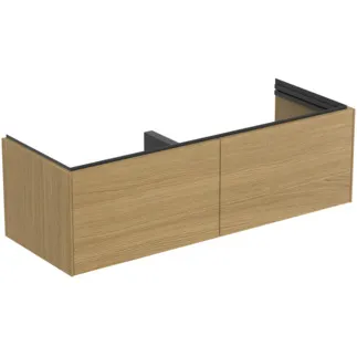 Bild von IDEAL STANDARD Conca Möbelwaschtischunterschrank 1200x440mm, mit 2 Push-Open (Softclose-Einzug) Auszügen #T5578Y6 - Eiche hell