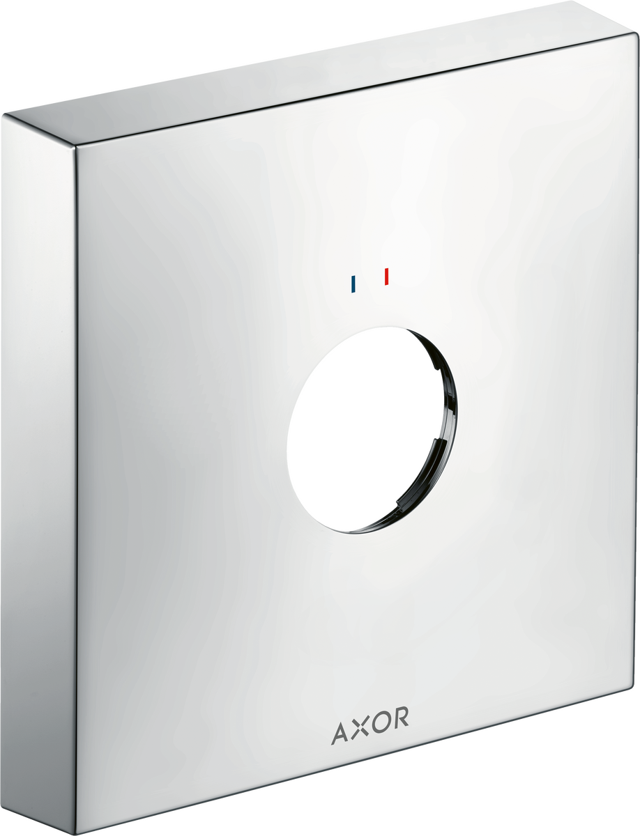 HANSGROHE Verlängerungsrosette eckig 1-Loch rot blau #14965000 - Chrom