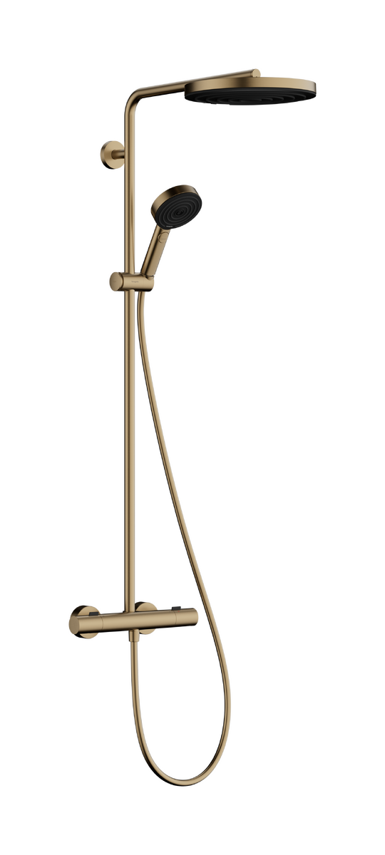 Bild von HANSGROHE Pulsify S Puro Showerpipe 260 1jet EcoSmart mit Ecostat Fine und Handbrause 3jet #24237140 - Brushed Bronze