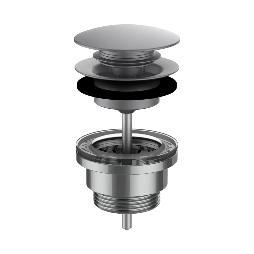 LAUFEN Ablaufventil, «Automatic Clic», 63 mm x G1 1/4", PVD inox look #H3709890901041