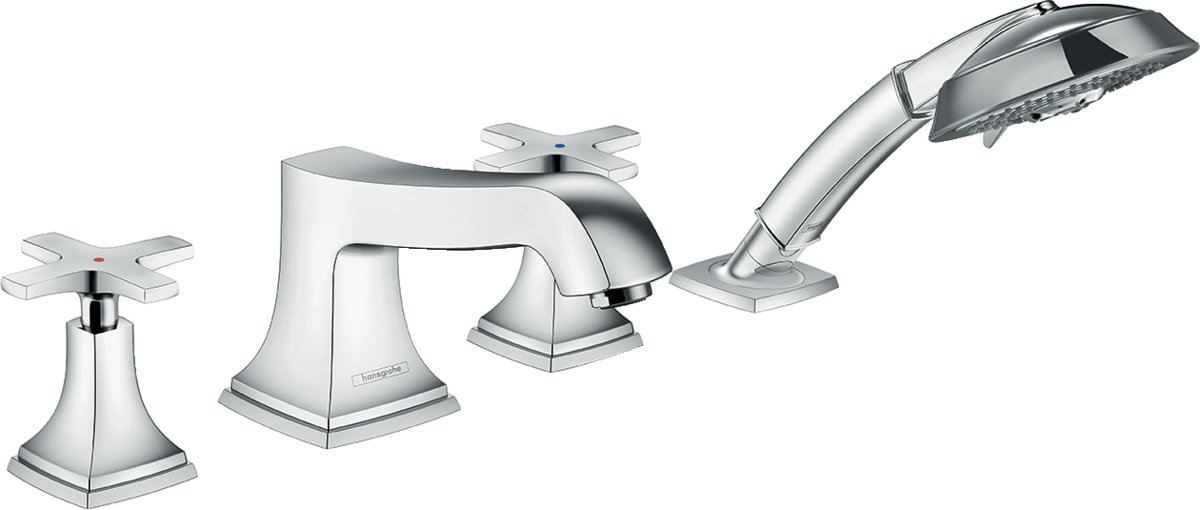 HANSGROHE Metropol Classic 4-Loch Wannenrandarmatur mit Kreuzgriffen #31449000