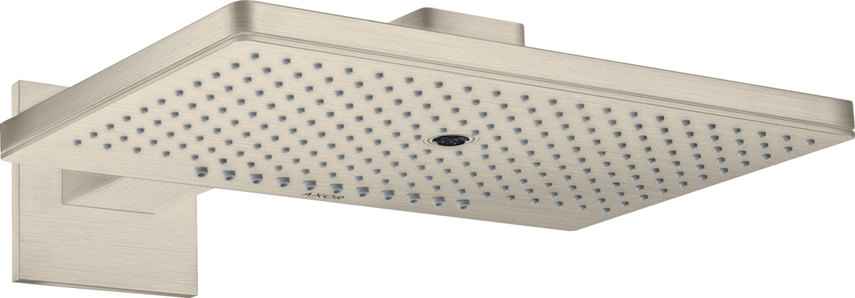 HANSGROHE AXOR ShowerSolutions Kopfbrause 460/300 3jet mit Brausearm und eckiger Rosette #35282820 - Brushed Nickel