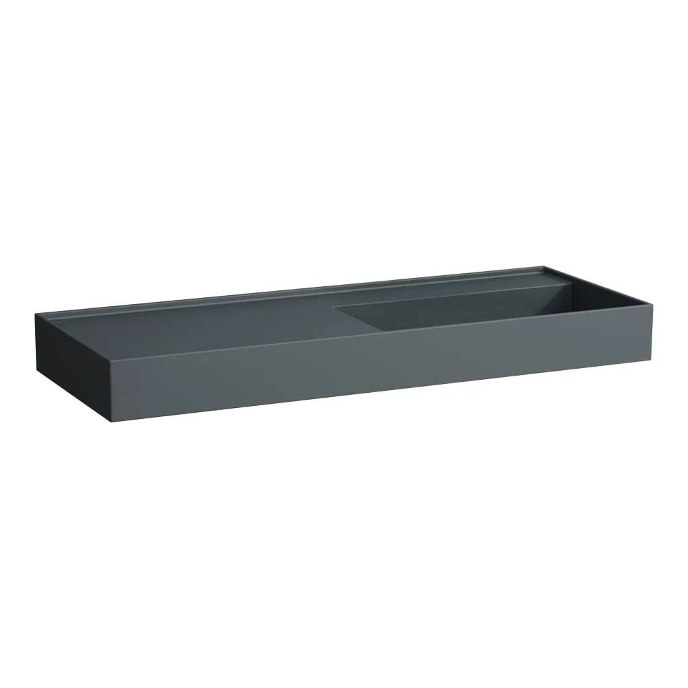 LAUFEN Kartell LAUFEN Waschtisch, Ablage links, mit verdecktem Ablauf 1200 x 460 x 120 mm #H8133337581121 - 758 - Graphit matt