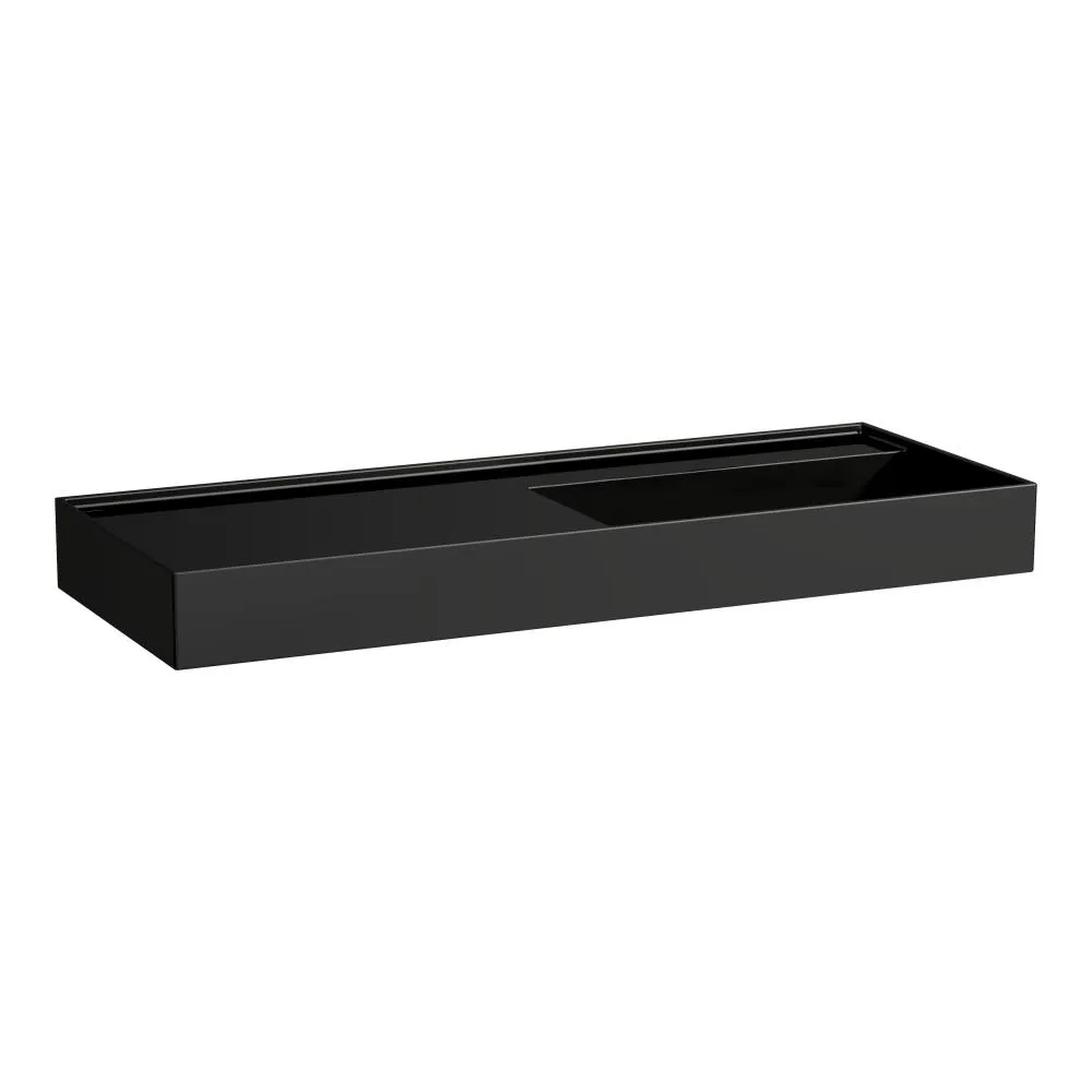 LAUFEN Kartell LAUFEN Waschtisch, Ablage links, mit verdecktem Ablauf 1200 x 460 x 120 mm #H8133330201121 - 020 - Schwarz glänzend