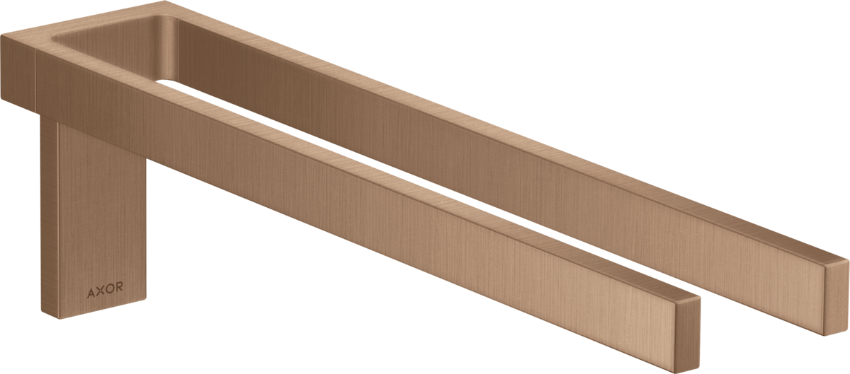 HANSGROHE AXOR Universal Rectangular Handtuchhalter zweiarmig #42622310 - Brushed Red Gold
