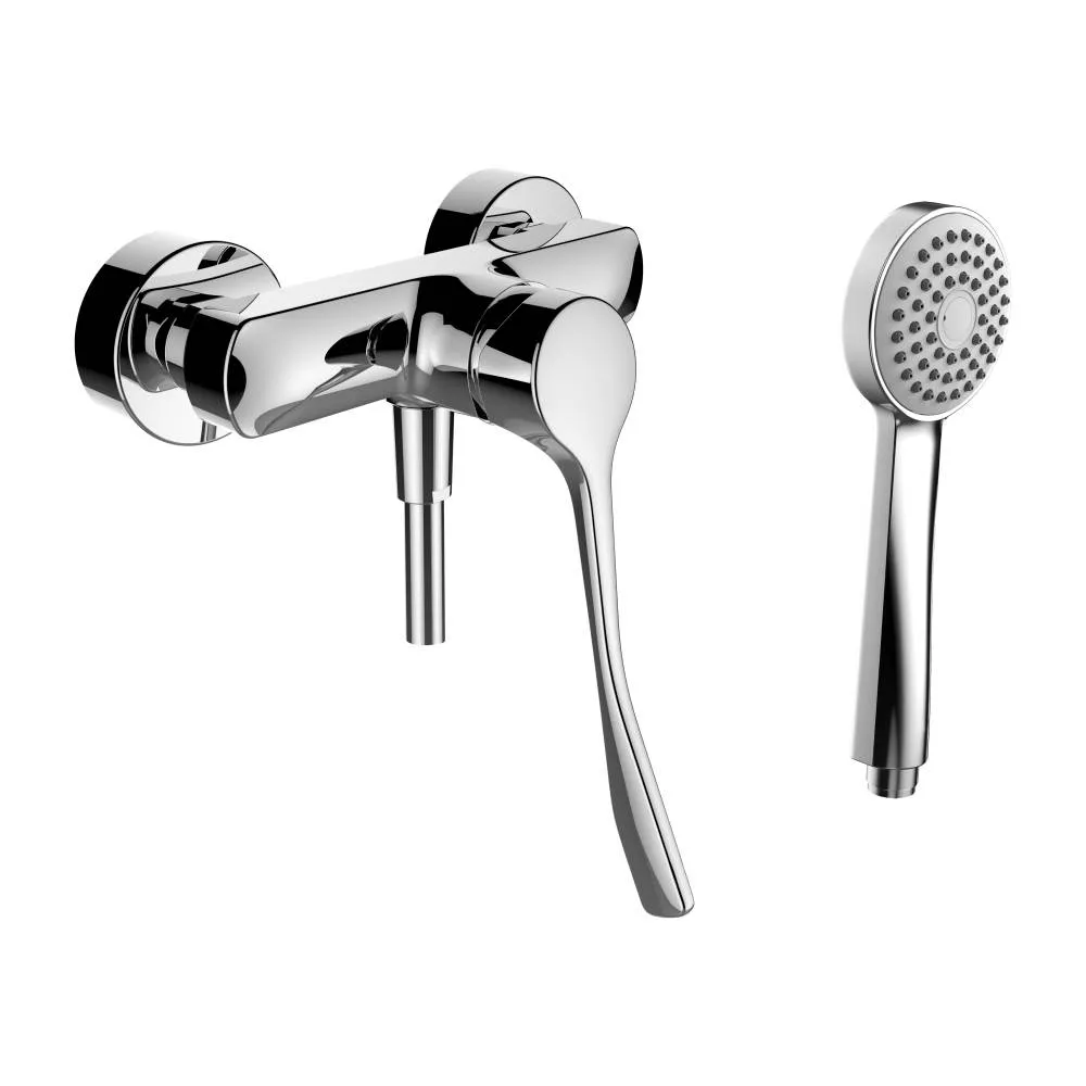 LAUFEN CITYPRO LIBERTY Duschenmischer Liberty, Anschlussdistanz 134-166 mm, mit Verschraubungen, mit Kunststoffschlauch 1600 mm, mit Handbrause Stalla 80 1F, Chrom #HF500952100694