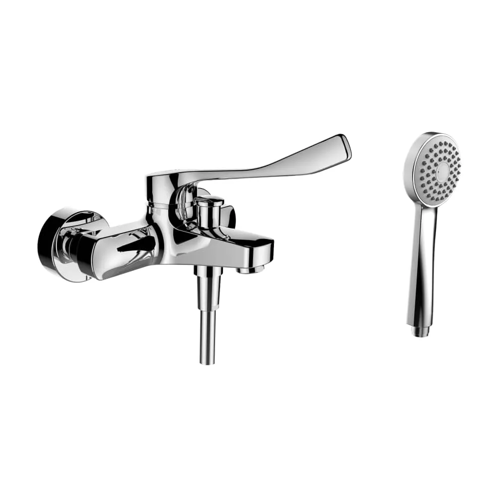 LAUFEN CITYPRO LIBERTY Bademischer Liberty, Anschlussdistanz 134-166 mm, Ausladung 155 mm, mit Verschraubungen, mit Kunststoffschlauch 1600 mm, mit Handbrause Stalla 80 1F, Chrom #HF500962100694