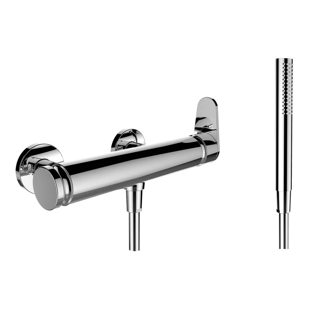 LAUFEN THE NEW CLASSIC Duschenmischer, Anschlussdistanz 134-166 mm, mit Verschraubungen, mit Kunststoffschlauch 1600 mm, mit Handbrause TwinStick #HF900550100600