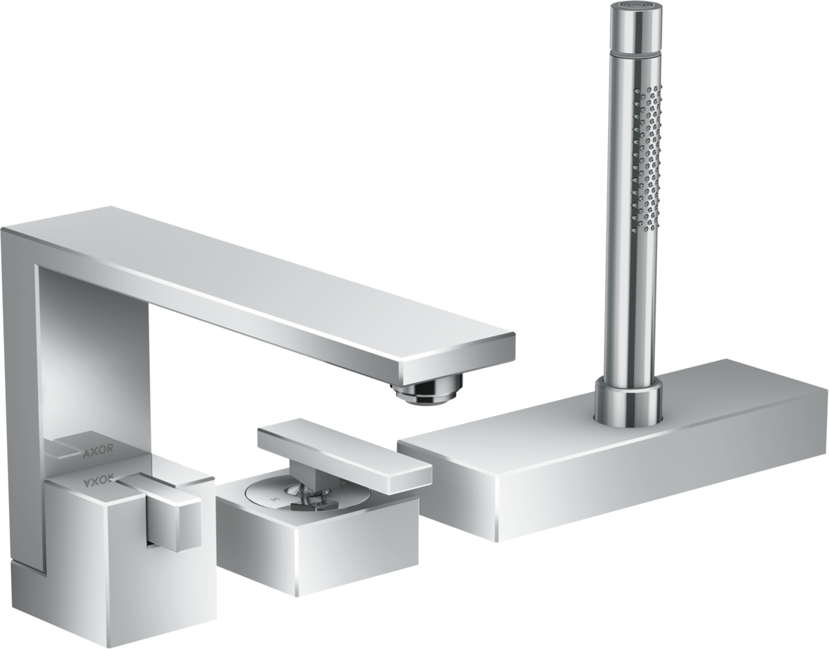 Bild von HANSGROHE AXOR Edge 3-Loch Einhebel-Wannenrandmischer #46430000 - Chrom