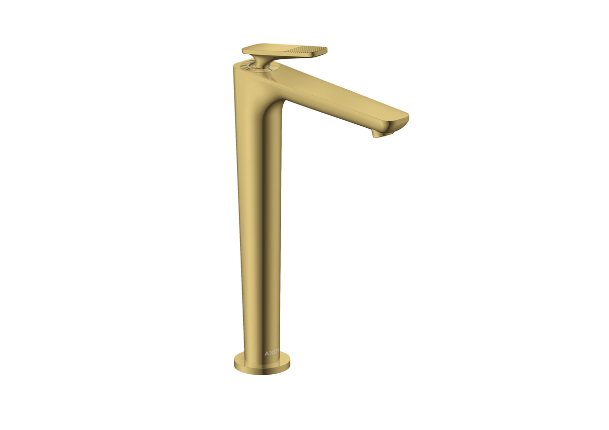 Bild von HANSGROHE AXOR Citterio C Einhebel-Waschtischmischer 250 mit CoolStart mit Ablaufgarnitur - Cubic cut #49051990 - Polished Gold Optic