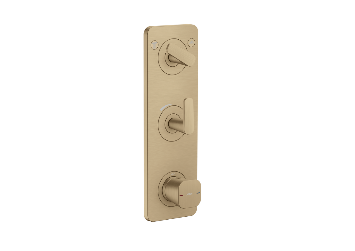 Bild von HANSGROHE AXOR Citterio C Thermostatmodul 380/120 Unterputz mit Platte für 2 Verbraucher #49700140 - Brushed Bronze