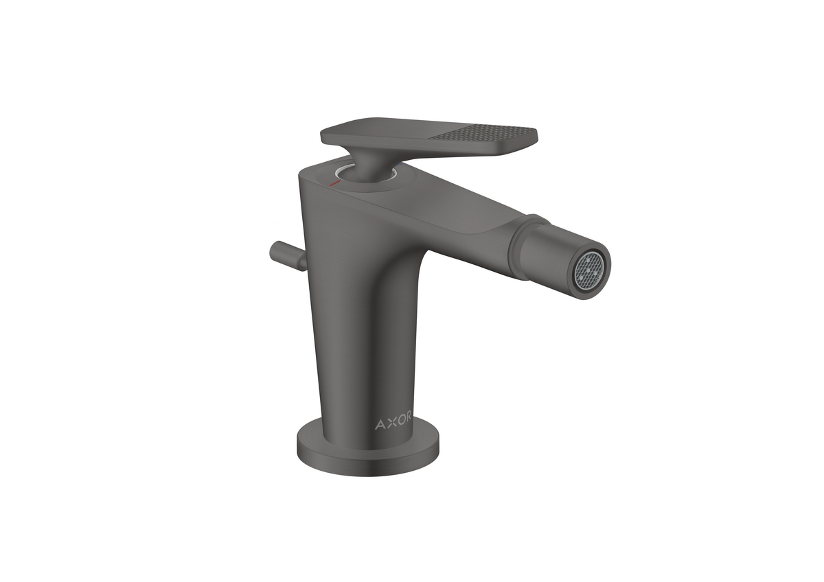 Bild von HANSGROHE AXOR Citterio C Einhebel-Bidetmischer mit Zugstangen-Ablaufgarnitur - Cubic cut #49211340 - Brushed Black Chrome