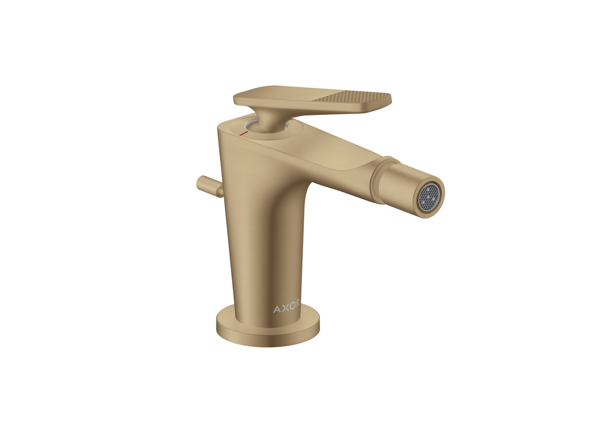 Bild von HANSGROHE AXOR Citterio C Einhebel-Bidetmischer mit Zugstangen-Ablaufgarnitur - Cubic cut #49211140 - Brushed Bronze