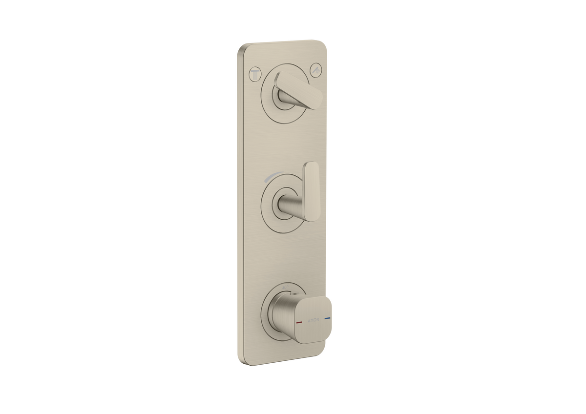 Bild von HANSGROHE AXOR Citterio C Thermostatmodul 380/120 Unterputz mit Platte für 2 Verbraucher #49700820 - Brushed Nickel