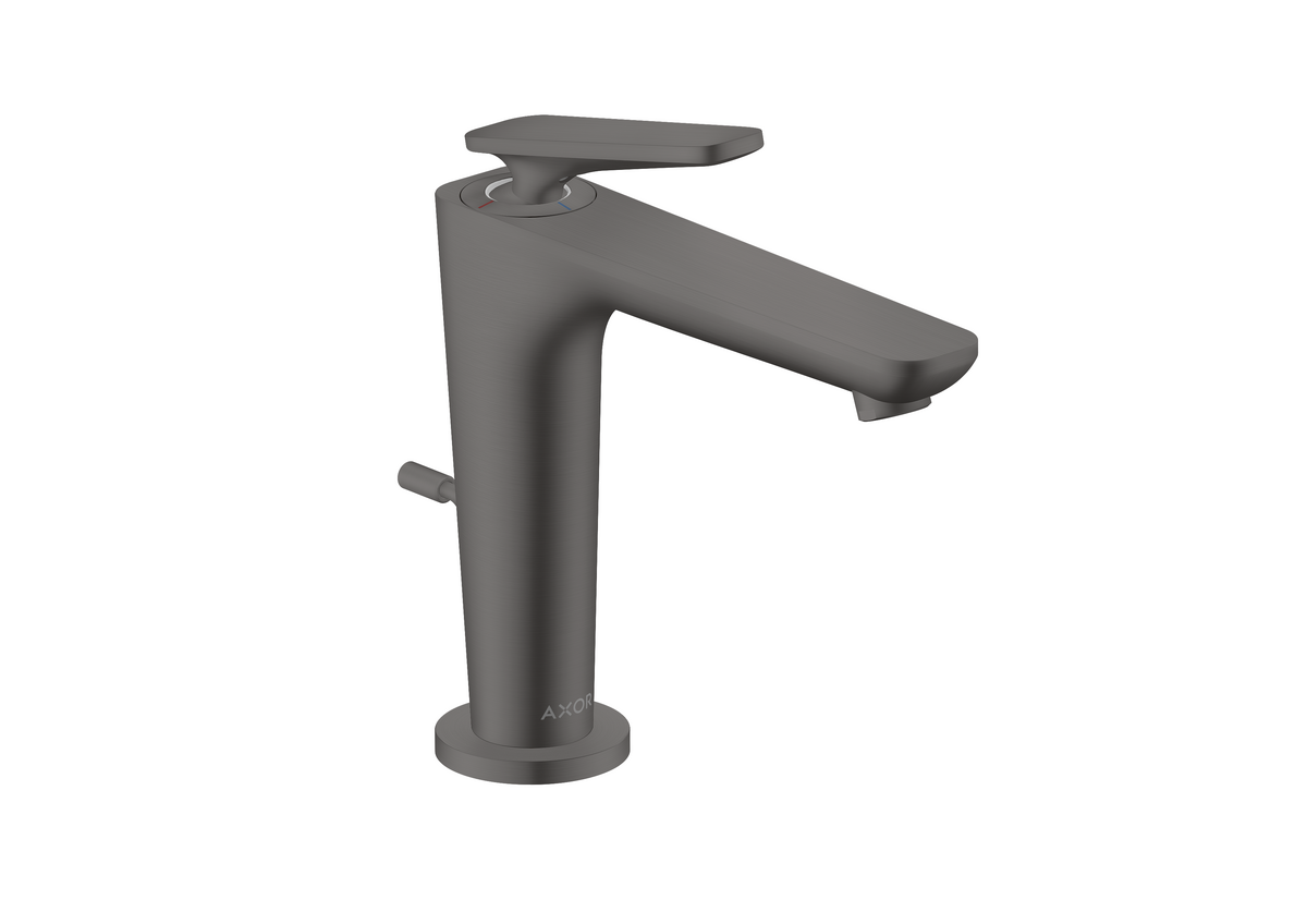 Bild von HANSGROHE AXOR Citterio C Einhebel-Waschtischmischer 125 mit CoolStart und Zugstangen-Ablaufgarnitur #49030340 - Brushed Black Chrome