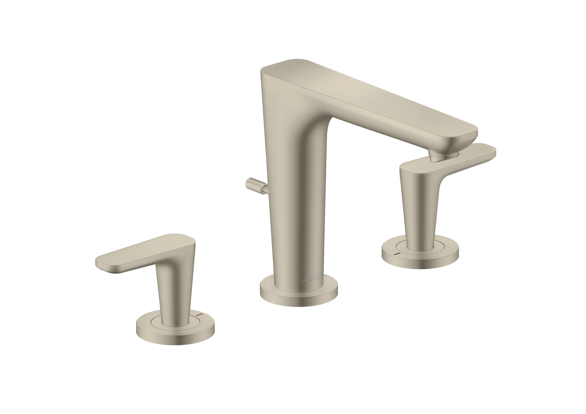 Bild von HANSGROHE AXOR Citterio C 3-Loch Waschtischarmatur 125 mit Zugstangen-Ablaufgarnitur #49060820 - Brushed Nickel