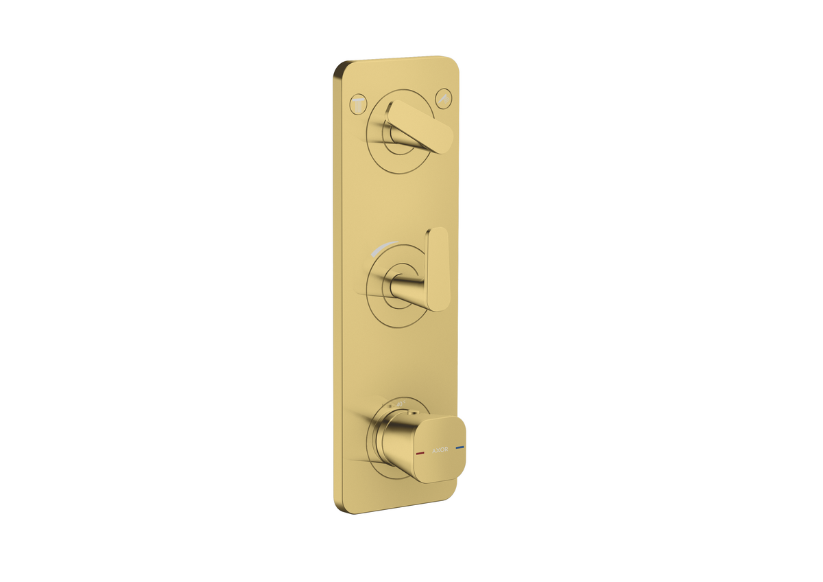 Bild von HANSGROHE AXOR Citterio C Thermostatmodul 380/120 Unterputz mit Platte für 2 Verbraucher #49700990 - Polished Gold Optic