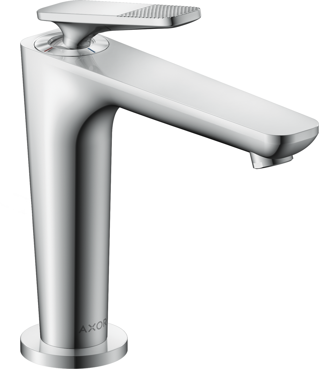 Bild von HANSGROHE AXOR Citterio C Einhebel-Waschtischmischer 125 mit CoolStart mit Ablaufgarnitur - Cubic cut #49041000 - Chrom