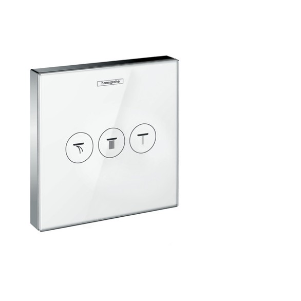 Bild von HANSGROHE ShowerSelect Glas Ventil Unterputz für 3 Verbraucher #15736400 - Weiß/Chrom