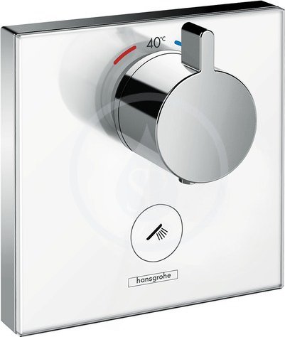 Bild von HANSGROHE ShowerSelect Glas Thermostat HighFlow Unterputz für 1 Verbraucher und einen zusätzlichen Abgang #15735400 - Weiß/Chrom