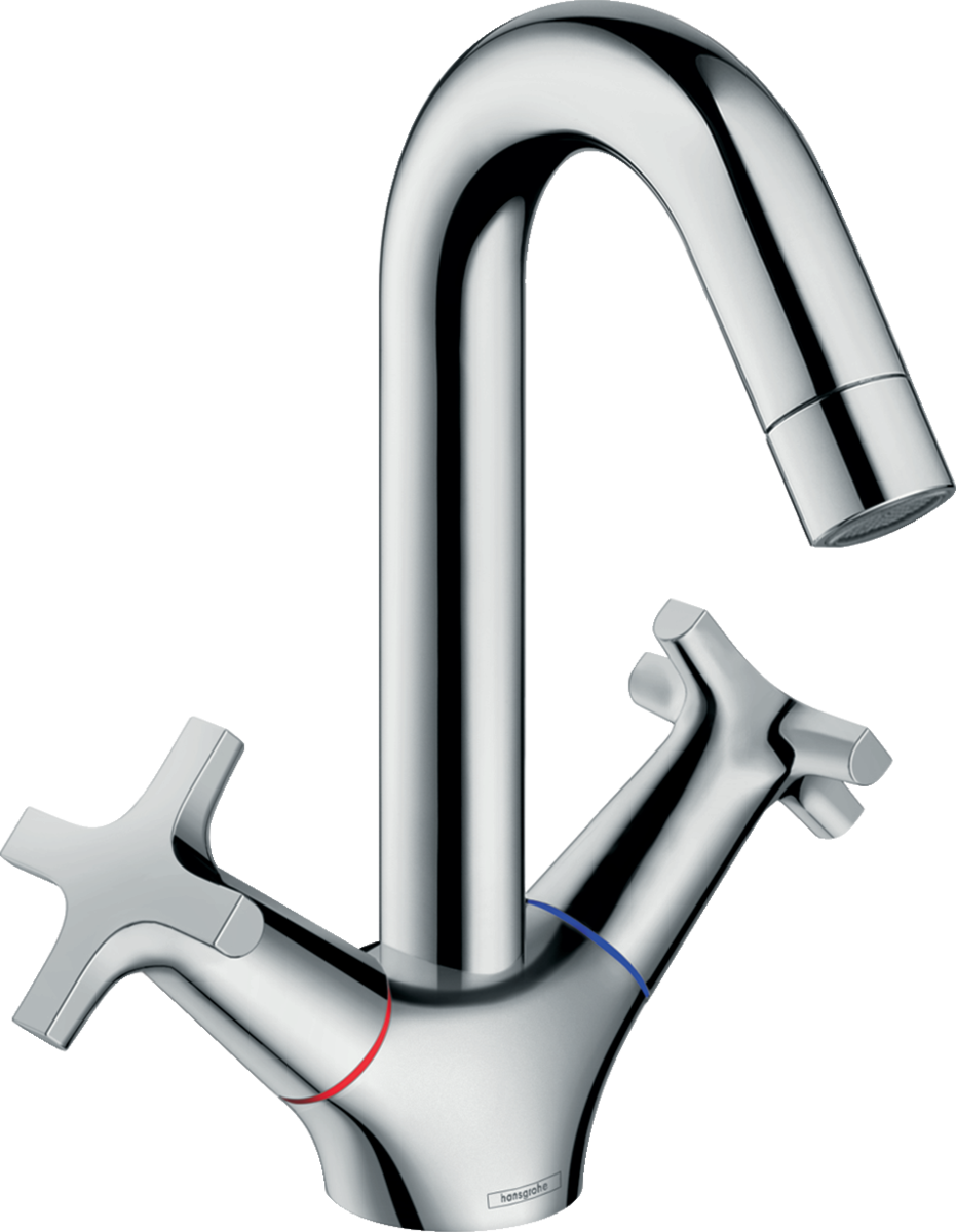 HANSGROHE Logis Classic 2-Griff Waschtischarmatur 150 mit Zugstangen-Ablaufgarnitur #71270000