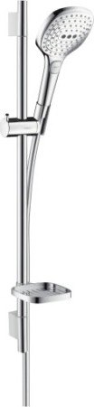 Bild von HANSGROHE Raindance Select E Brauseset 120 3jet mit Brausestange 65 cm und Seifenschale #26620400 - Weiß/Chrom